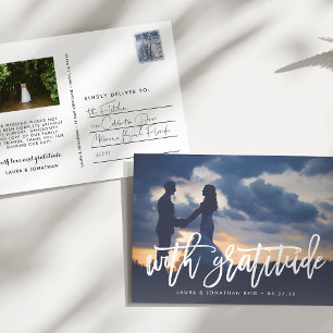 Carte Postale Avec gratitude   Merci photo Mariage