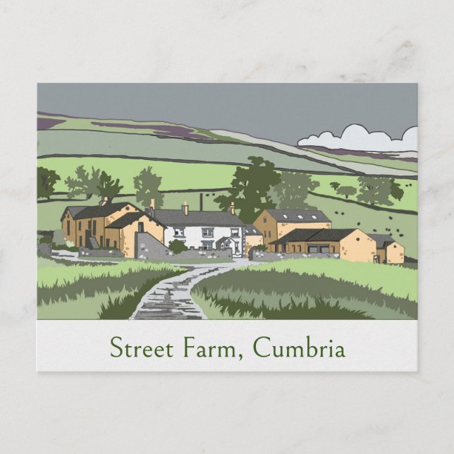 Carte postale avec la scène d'une ferme Cumbrian (Devant)