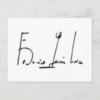 Carte postale avec la signature de Federico García