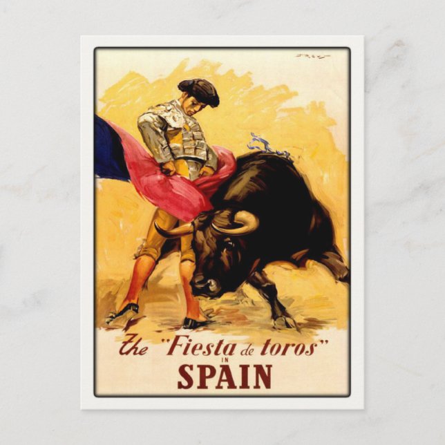 Carte postale avec l'affiche espagnole Bullfight (Devant)