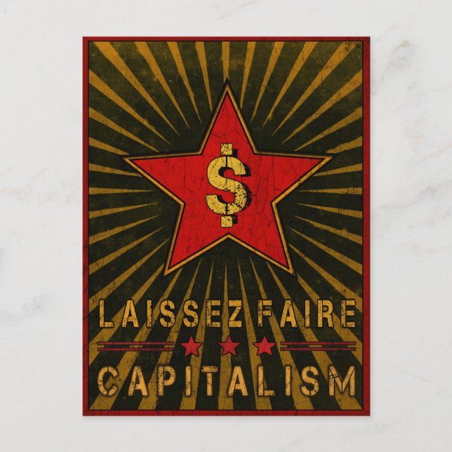 Carte postale avec laissez Faire Capitalisme Salut (Devant)