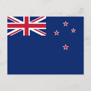 Carte postale avec le drapeau de la Nouvelle-Zélan