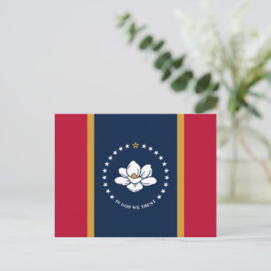 Carte postale avec le drapeau de l'État du Mississ