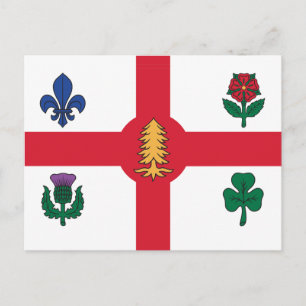 Carte postale avec le drapeau de Montréal, Canada