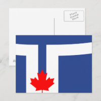Carte postale avec le drapeau de Toronto, Canada