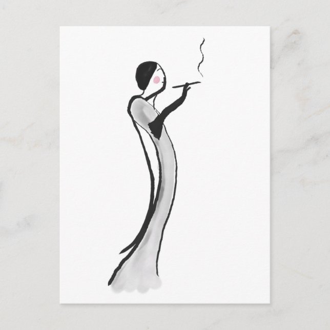 Carte postale avec l'illustration chic Jazz Age La (Devant)