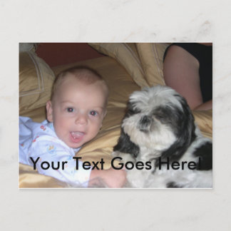 Carte postale avec l'image et le texte faits sur