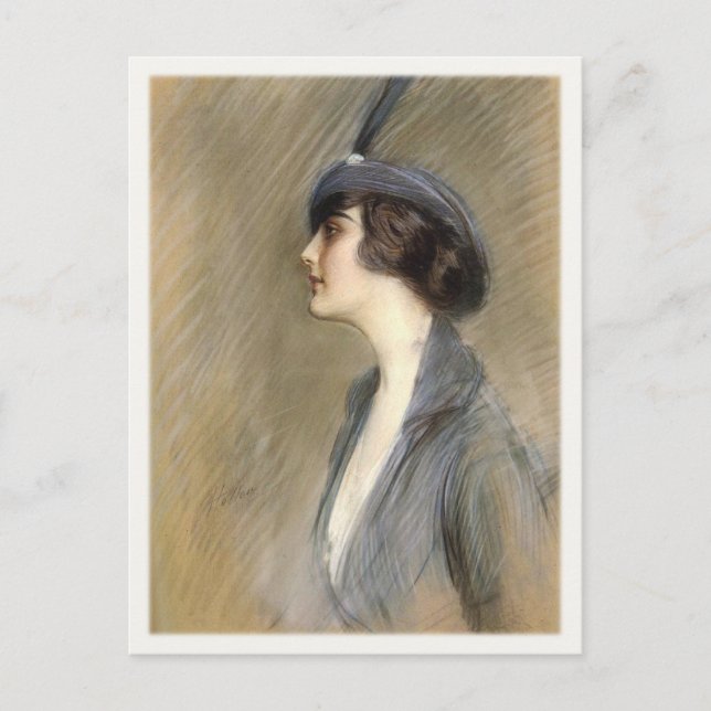 Carte Postale Avec Paul Cesar Helleu Peinture (Devant)