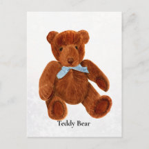 Carte postale avec peinture aquarelle d'un ours en