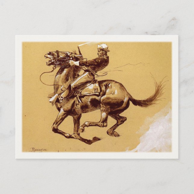 Carte Postale Avec Peinture Frederic Remington (Devant)