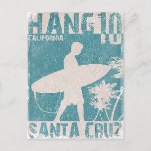 Carte postale avec Père Noël Cruz Surfer Print