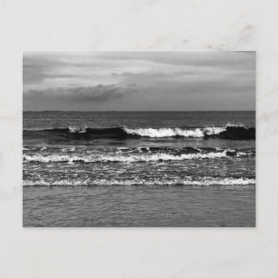 Carte postale avec photo en noir et blanc de l'océ