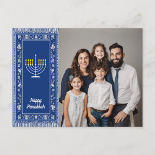 Carte Postale Avec photo🕎 Joyeux Hanukkah, Menorah, personnalis