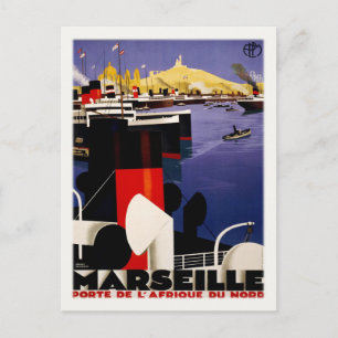 Carte Postale Avec Poster Vintage Port