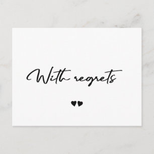 Carte Postale Avec regrets noir et blanc annuler faire-part