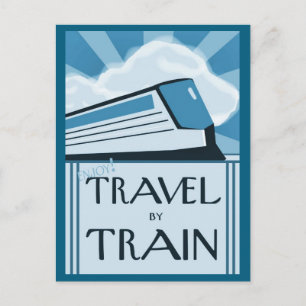 Carte postale avec Retro Train Travel Poster Image