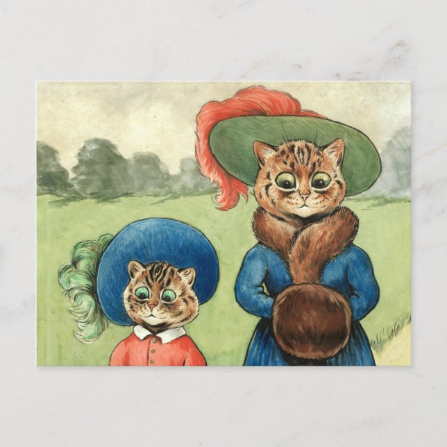 Carte Postale Avec Tante par Louis Wain (Devant)
