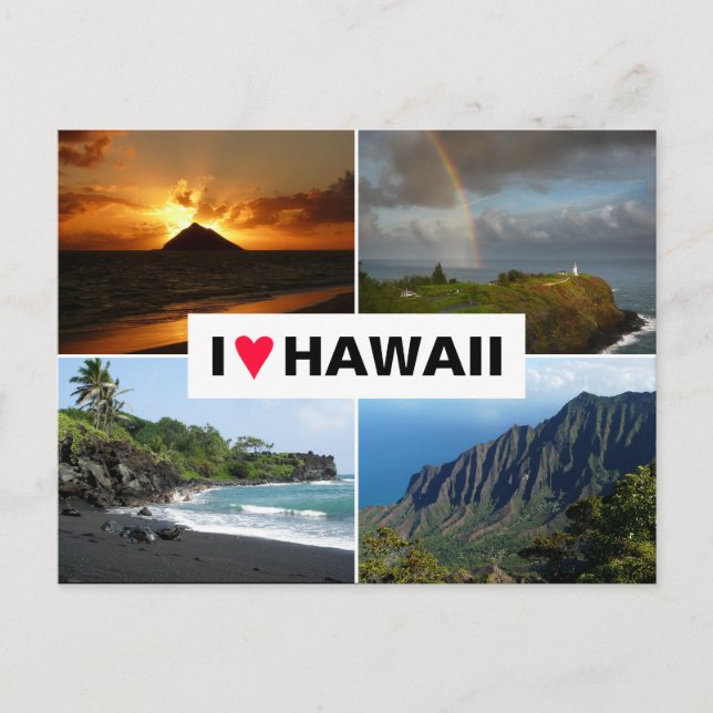 Carte postale avec un collage Hawaii 4 photo (Devant)