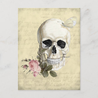 Carte Postale Avec un rose entre mes dents