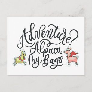 Carte Postale Aventure ? Alpaca Mes Sacs