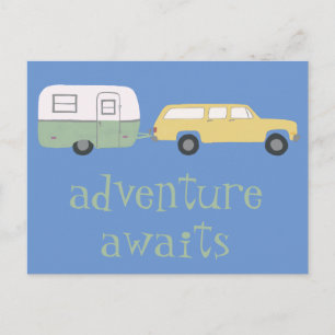 Carte Postale AVENTURE ATTENTE Camping Trailer RV