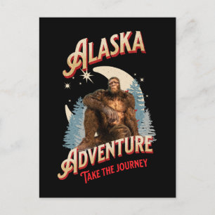 Carte Postale Aventure Bigfoot en Alaska Art Rétro de la Nature 