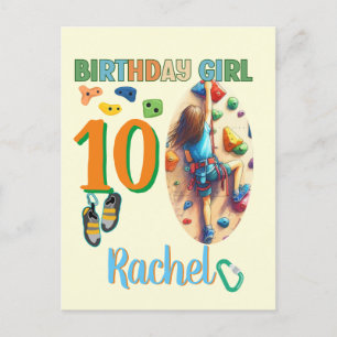 Carte Postale Aventure d'anniversaire de fille d'escalade de roc