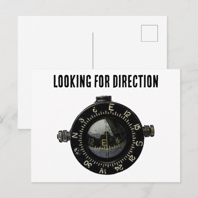 Carte Postale Aventure de navigation de survie de la boussole mi (Devant / Derrière)