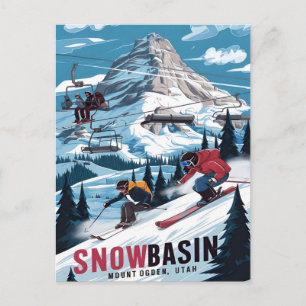 Carte Postale Aventure de ski à Snowbasin, Utah