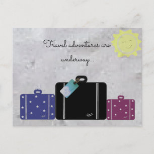 Carte Postale Aventures de voyage avec valises