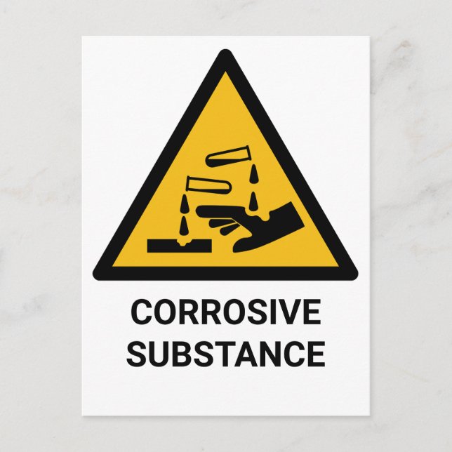 Carte Postale Avertissement de substance corrosive, Chimique Cau (Devant)