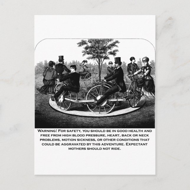 Carte Postale Avertissement du Dessous de verre à rouleaux (Devant)