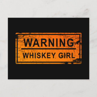 Carte Postale Avertissement - fille de whiskey