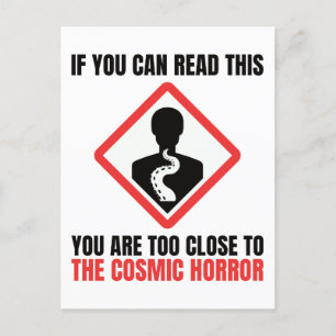 Carte Postale Avertissement Horreur cosmique Cthulhu Lovecraft