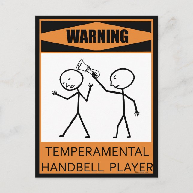 Carte Postale Avertissement Joueur de sonnette temporaire (Devant)