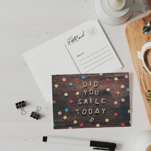 Carte Postale Avez-Vous Sourié Envoyer Une Note Dire Salut Heure