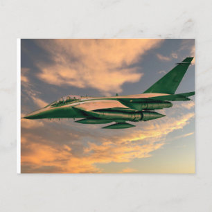 Carte Postale Avion à réaction de chasse verte
