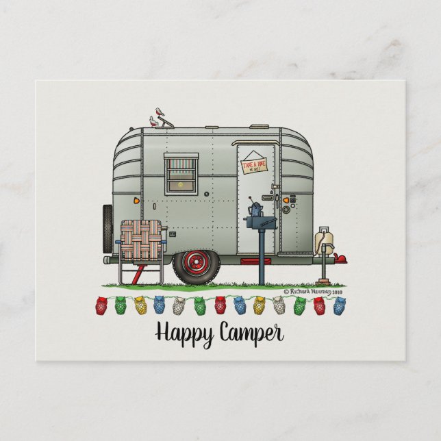 Carte Postale Avion Camper Trailer HSH (Devant)