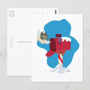 Carte Postale Avion de boîte aux lettres d'hiver