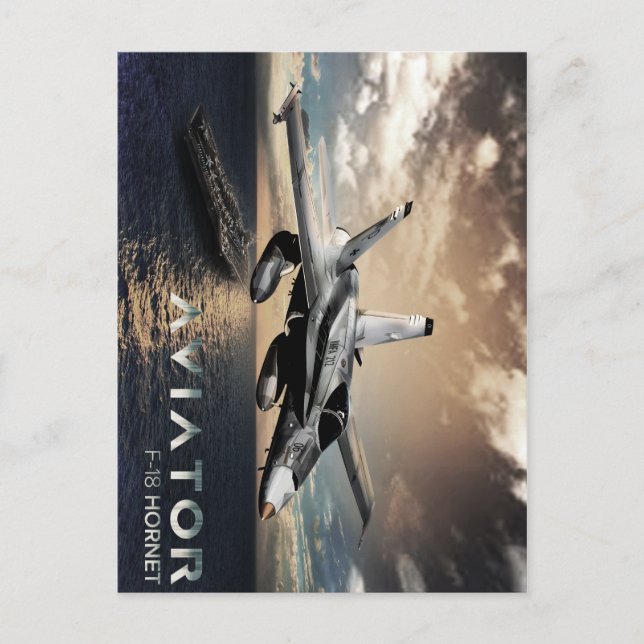 Carte Postale Avion de chasse F-18 Hornet (Devant)
