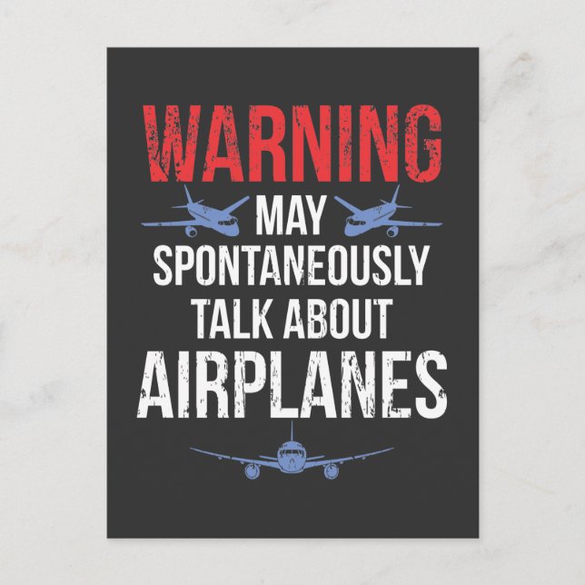 Carte Postale Avion Lover Cool Pilote Avion Ventilateur (Devant)