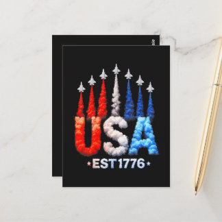Carte Postale Avions de chasse du 4 juillet Usa Patriotique