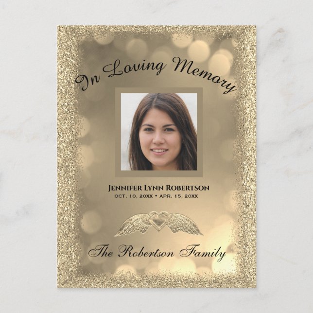 Carte Postale Avis de décès (Devant)