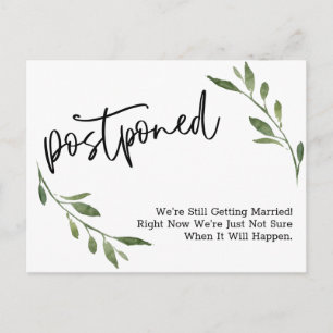 Carte Postale Avis de Mariage repoussé de verdure simple
