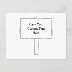 Carte Postale Avis de poste de signal. Gris et blanc.