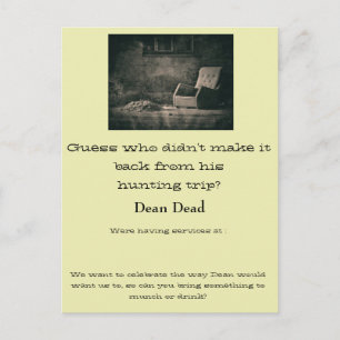 Carte Postale Avis de service funéraire