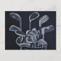 Carte postale "Avis de sortie de golf"