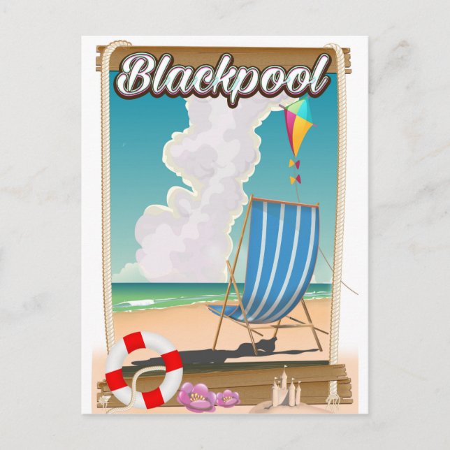 Carte Postale Avis de voyage en bord de mer de Blackpool (Devant)