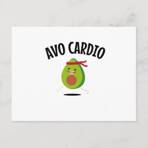 Carte Postale Avo Cardio Drôle Avocado Exercice Vegan Diet