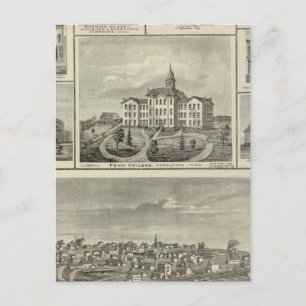 Carte Postale Avoca Penn College, Oskaloosa bâtiments à Dexter